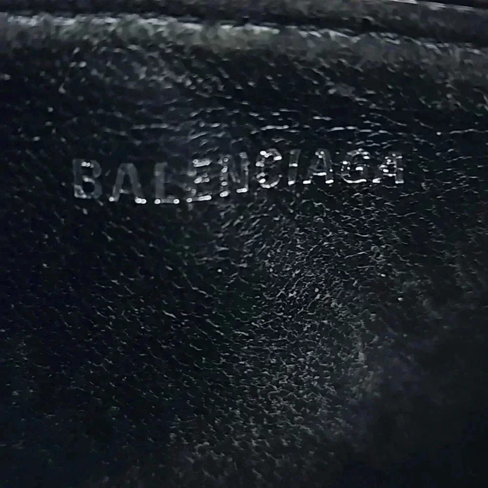 Balenciaga Silver Glitter Zippy Pouch with Key Ring, dust bag included
